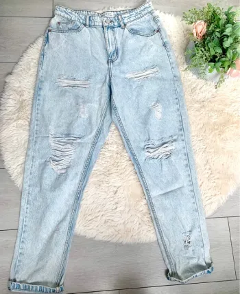 Jean mom délavé