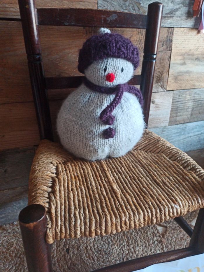 Peluche crochet laine bonhomme de neige tbe - photo numéro 2