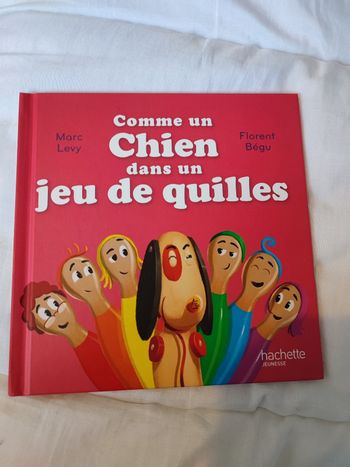 Livre chien dans un jeu de quilles