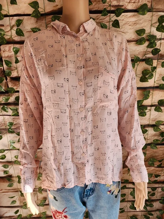 🌸Chemise Petits Chats 🌸Kiabi 🌸Taille 40🌸 - photo numéro 3