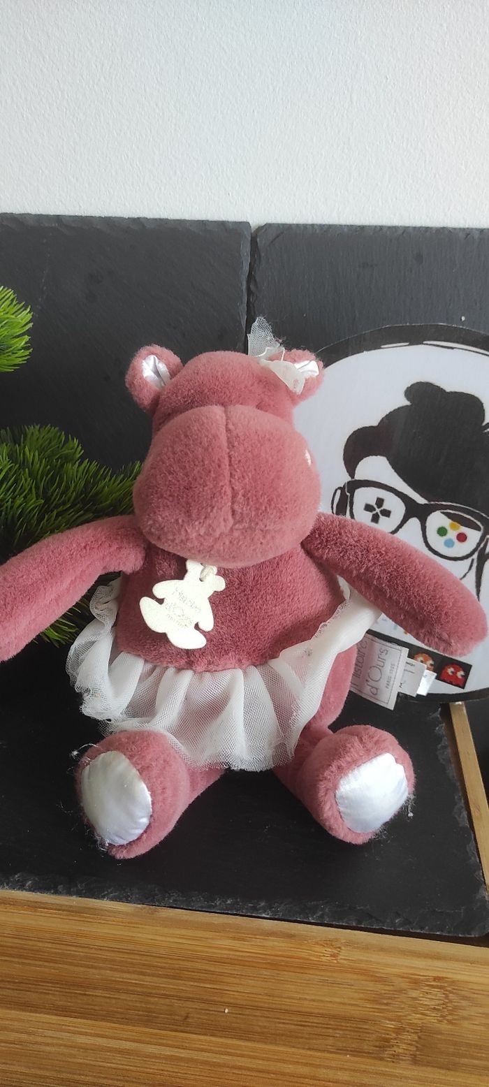 Peluche Hippopotame Terracotta Tutu histoire d'ours rose blanc tulle Ho03174
