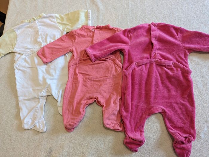Lot de 3 pyjamas 1 pièces bébé fille 1 mois kitchoun - photo numéro 6