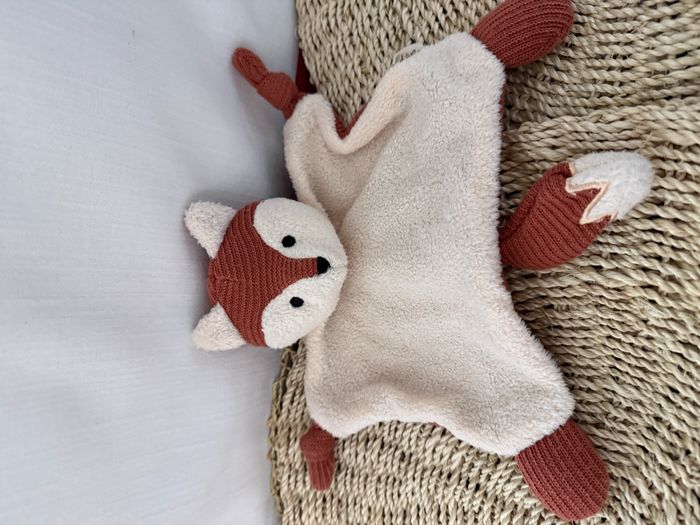 Doudou Plat Renard Blanc Marron Hema - photo numéro 3