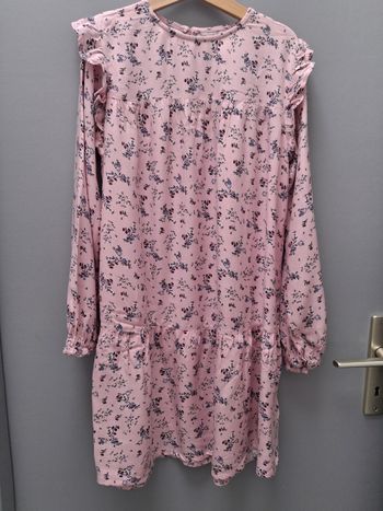 Robe rose à fleurs- 10 ans