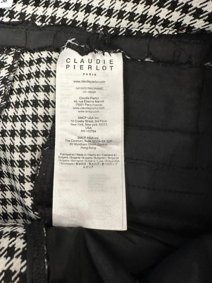 Pantalon ajusté Claudie Pierlot noir et blanc taille 36 - photo numéro 9
