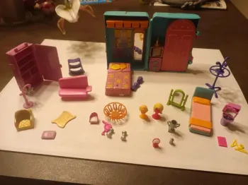 Dressing fashion polly pocket chambre avec accessoires  Ensemble de fille petites poupées