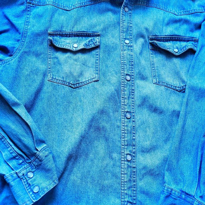 Chemise en Jean Homme Exit – Style Western – Délavage Bleu Clair – Taille L Vintage - photo numéro 7