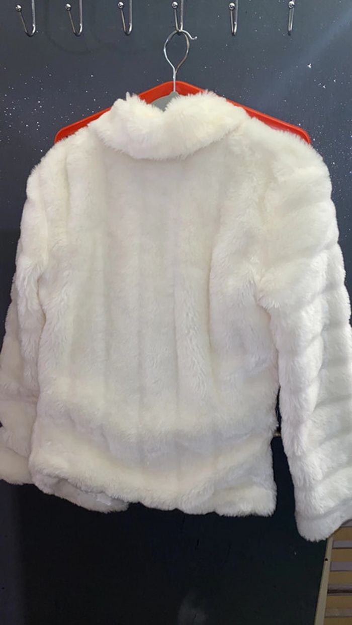 Manteau fausse fourrure ivoire, taille S - photo numéro 6