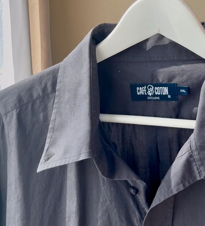 Chemise Café coton grise XXL très bon état - photo numéro 6