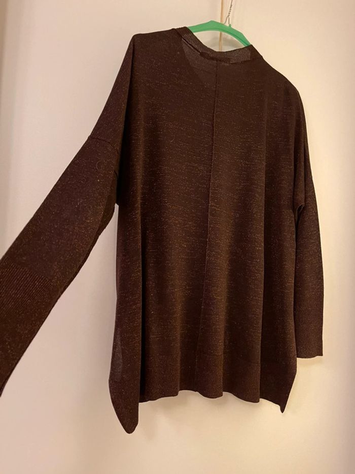 Pull Lauren Vidal bordeaux pailleté - L - photo numéro 5