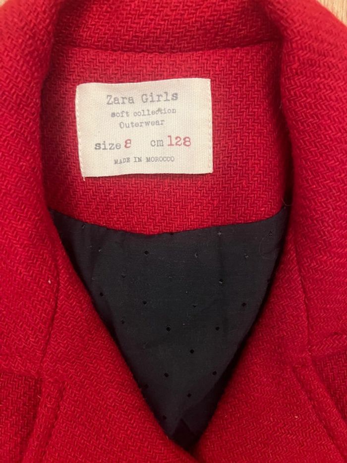 Duffle coat en laine Zara rouge 8 ans neuf sans étiquette - photo numéro 3