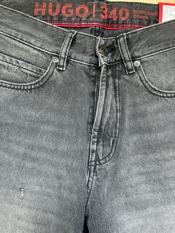 Jeans gris foncé Hugo loose tapered fit cropped W29 L32 - photo numéro 3