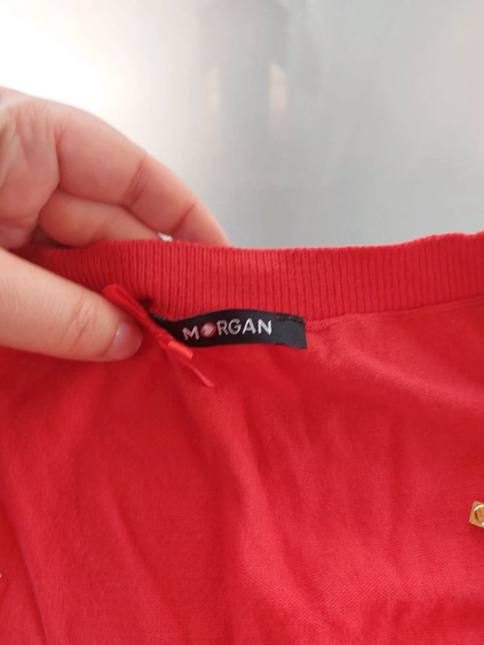 Haut MORGAN taille 38 / M rouge manches courtes - photo numéro 3