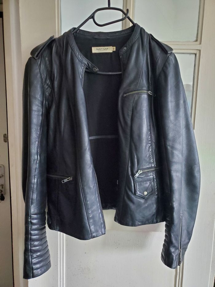 Veste cuir noire