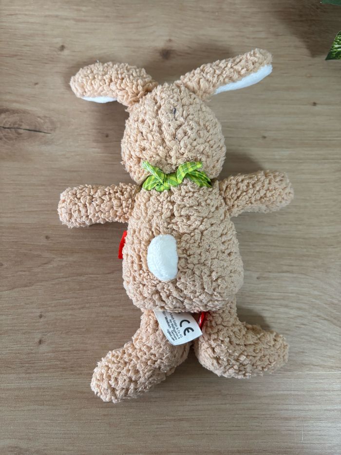 Doudou lapin marron foulard vert sigikid - photo numéro 3