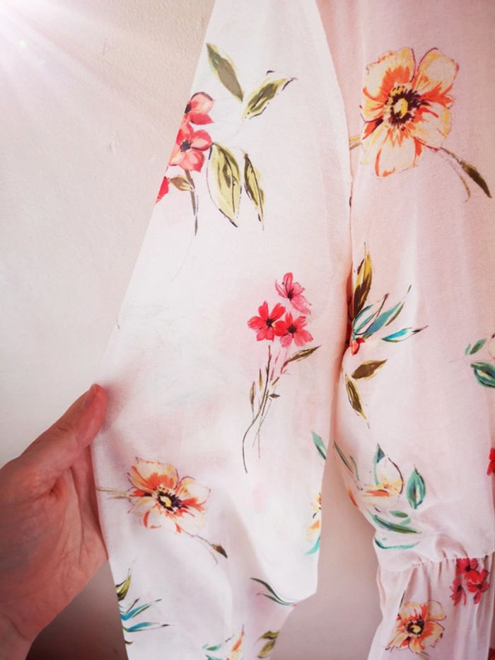 Robe longue manches longues à fleurs - photo numéro 4