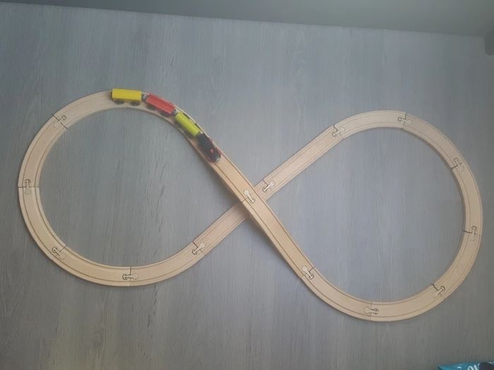 Circuit train en bois 20 pièces - photo numéro 6