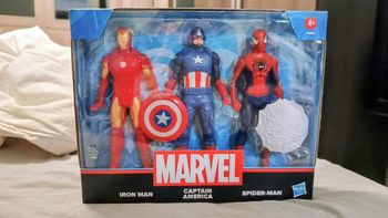 Lot de 3 figurines d'action Avengers Marvel :  Iron Man, Spiderman et Captain America
