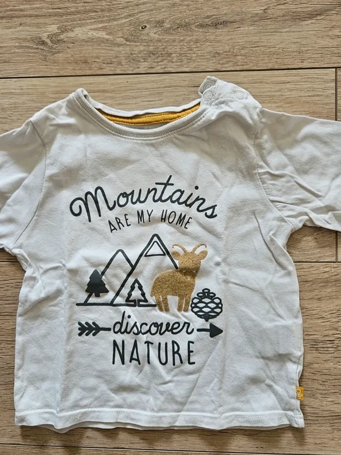 2 tee shirt manches longues 12 mois obaïbi - photo numéro 2