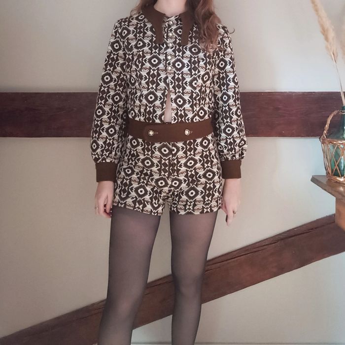 Ensemble trois pièces marron années 70 - photo numéro 2