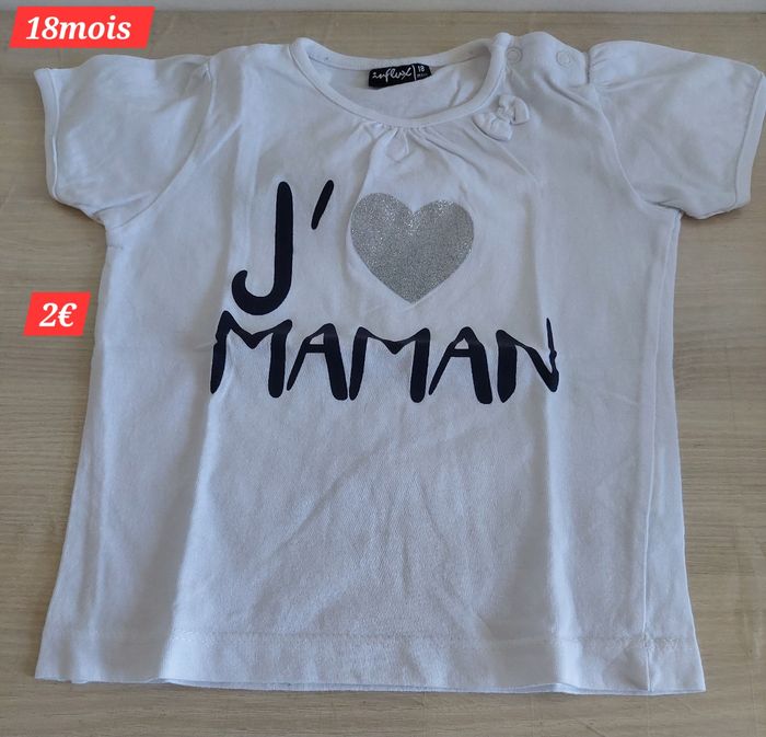 T-shirt J'aime Maman fille 18mois - photo numéro 2