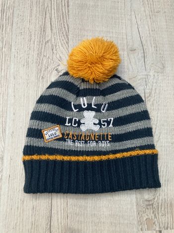Bonnet gris et bleu marine 18 mois