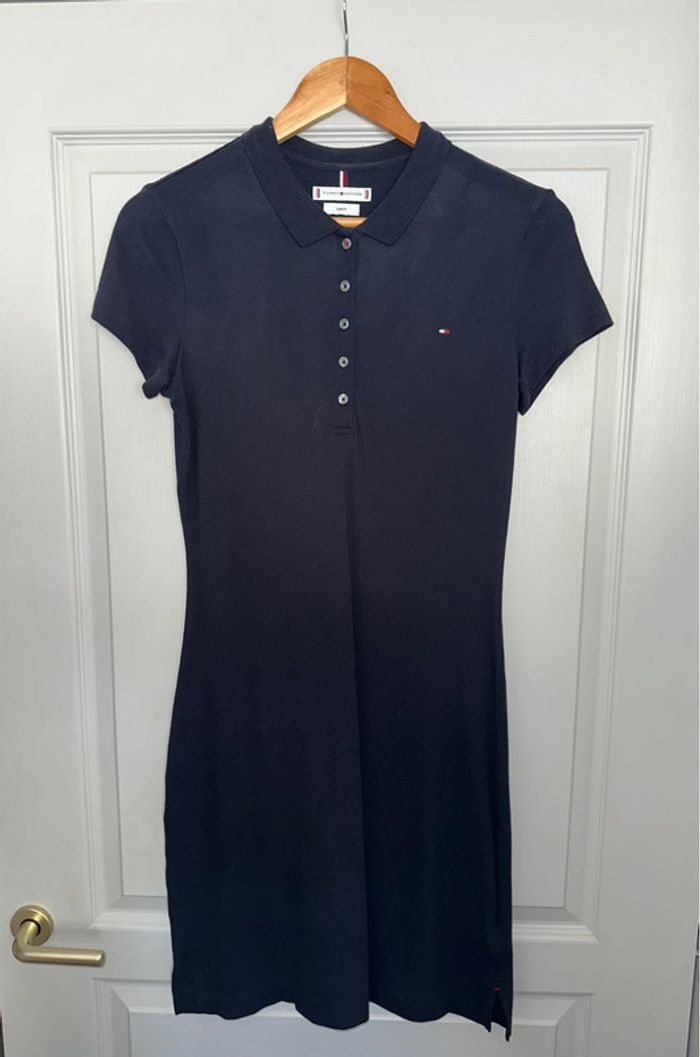 Robe polo slim fit bleu marine Tommy Hilfiger