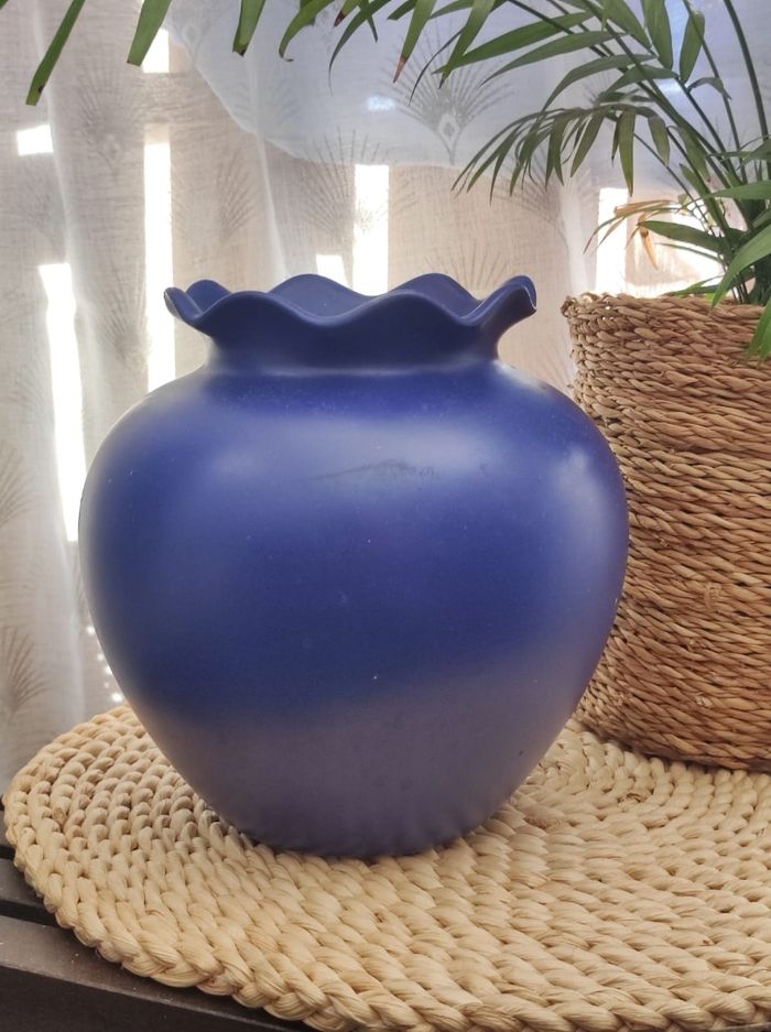 Vase bleu céramique - photo numéro 2
