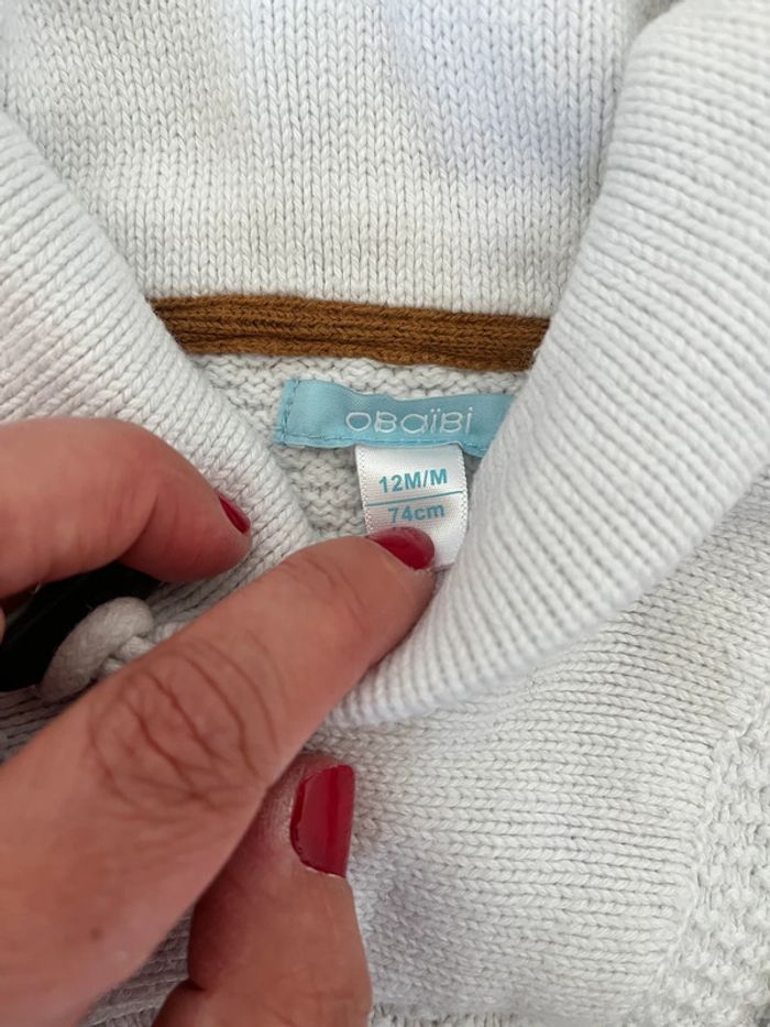 Pull blanc Obaïbi 12 moi - photo numéro 2