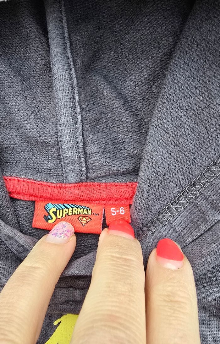 Pull sweat à capuche 5-6 ans garcon Superman - photo numéro 3