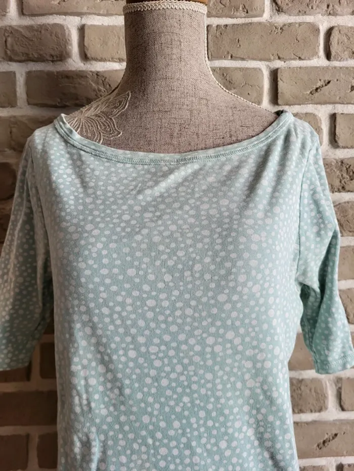 T-shirt en coton vert d'eau imprimé confettis M&S Collection - photo numéro 2