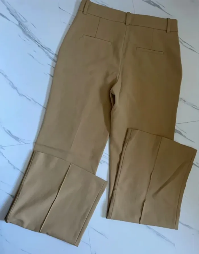 Ensemble tailleur pantalon flare camel Zara taille M - photo numéro 5