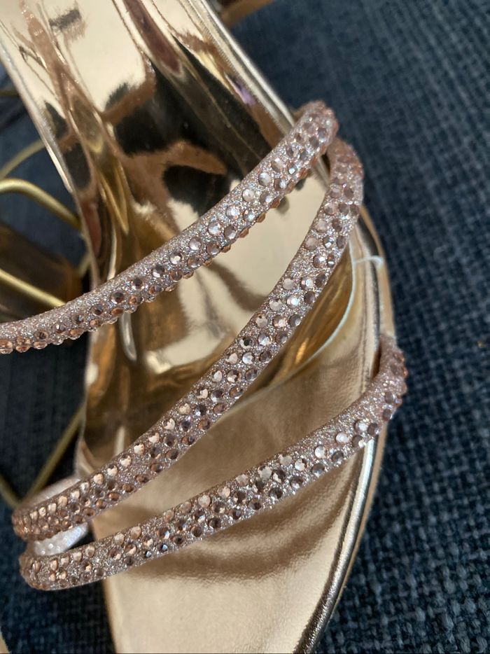 Chaussures nu pieds à lanières or rose 36 Adluum - photo numéro 5
