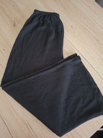 Pantalon large côtelé noir 