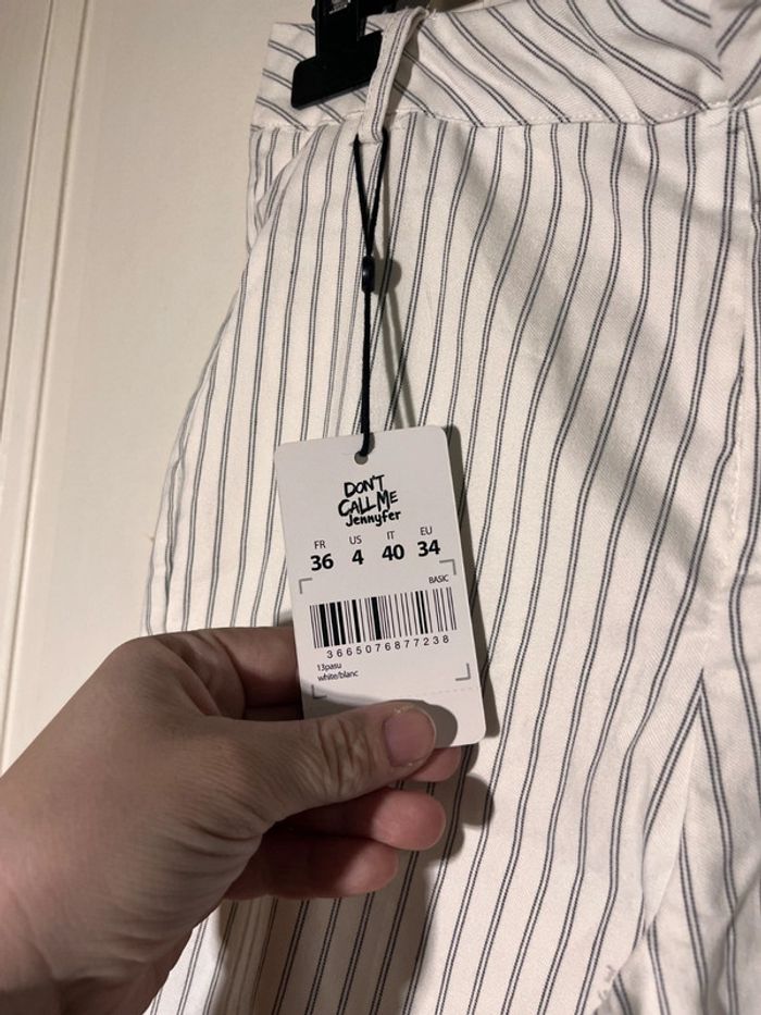 Pantalon chino ajusté neuf jennyfer rayé taille 36 - photo numéro 6
