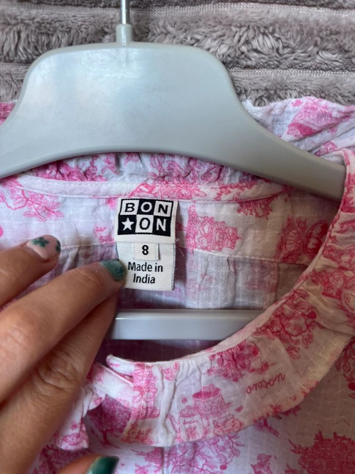 Blouse rose toile de Jouy - Bonton - 8 ans - photo numéro 4