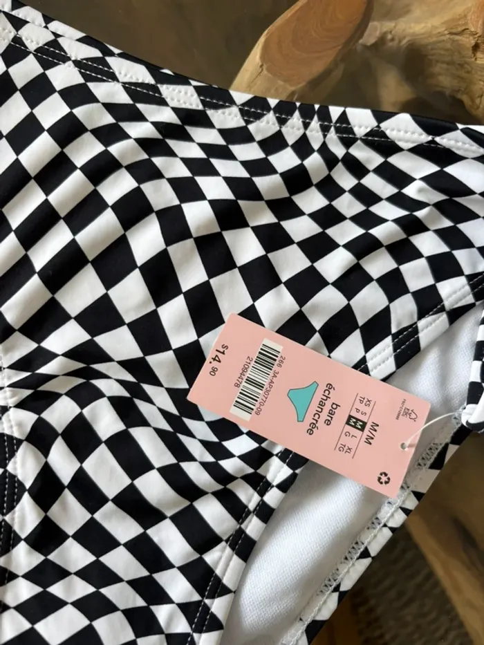 Maillot de bain 2 pièces Ardene noir et blanc carreaux - photo numéro 5