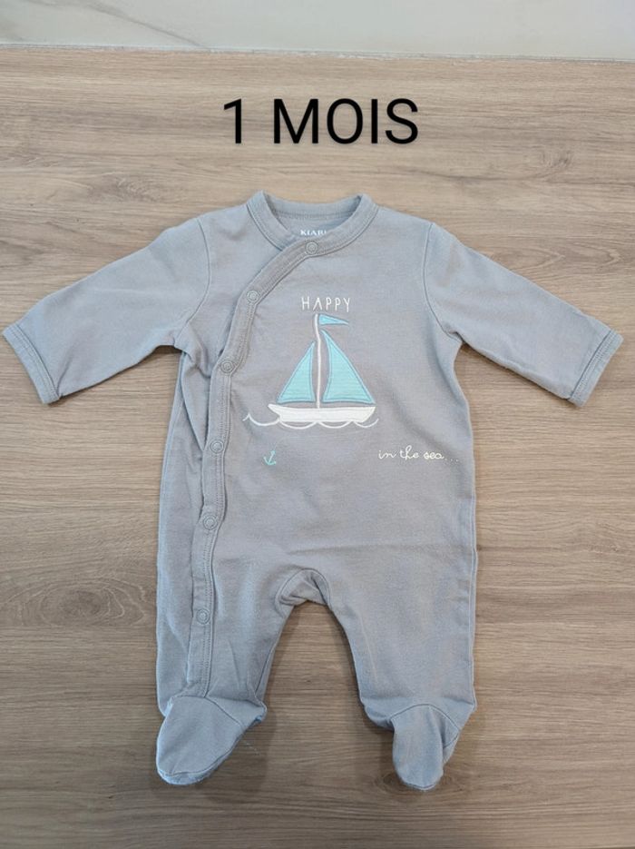 Pyjama léger gris Kiabi - Taille : 1 Mois