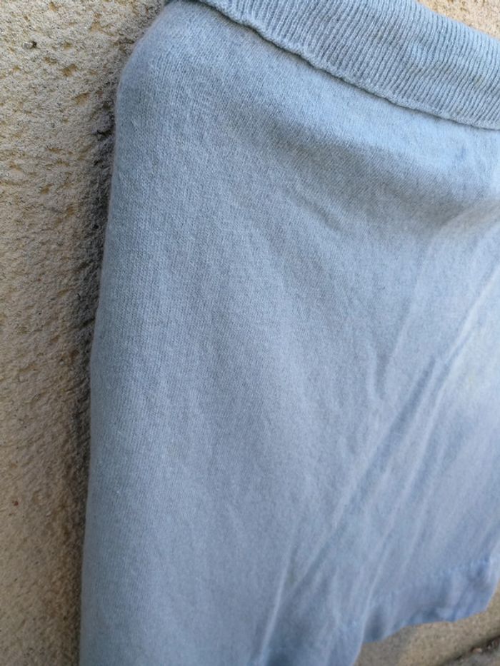 Jupe droite bleu claire en laine - photo numéro 2