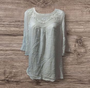 Pull maternité col dentelle à noué