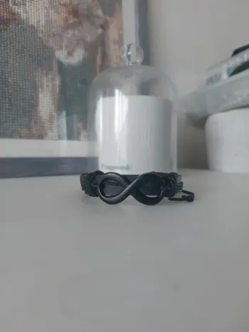 Bracelet homme infinity cuir noir