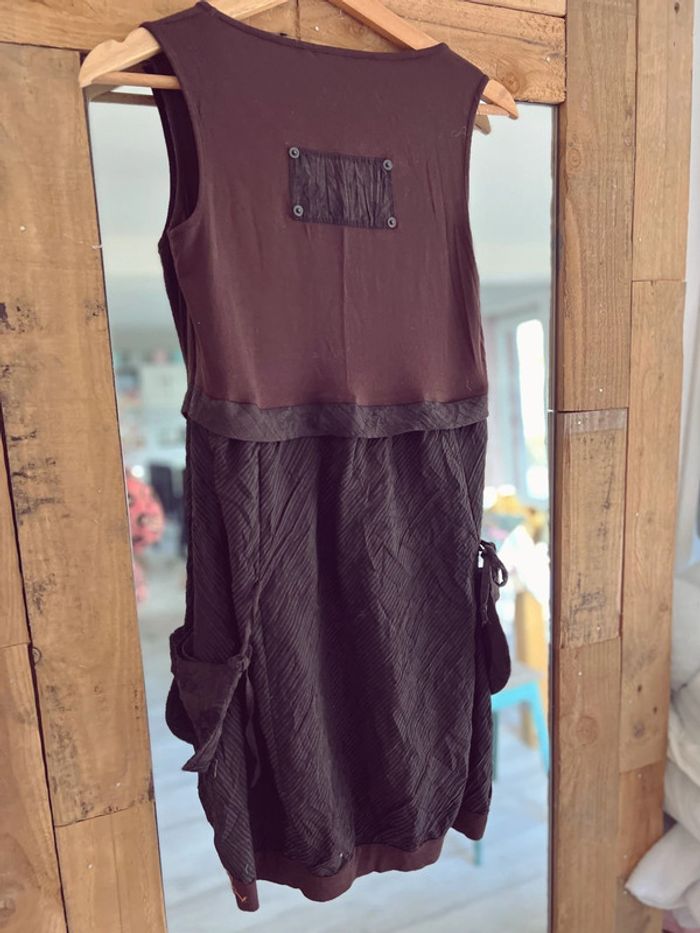 Robe femme noire et marron - photo numéro 4