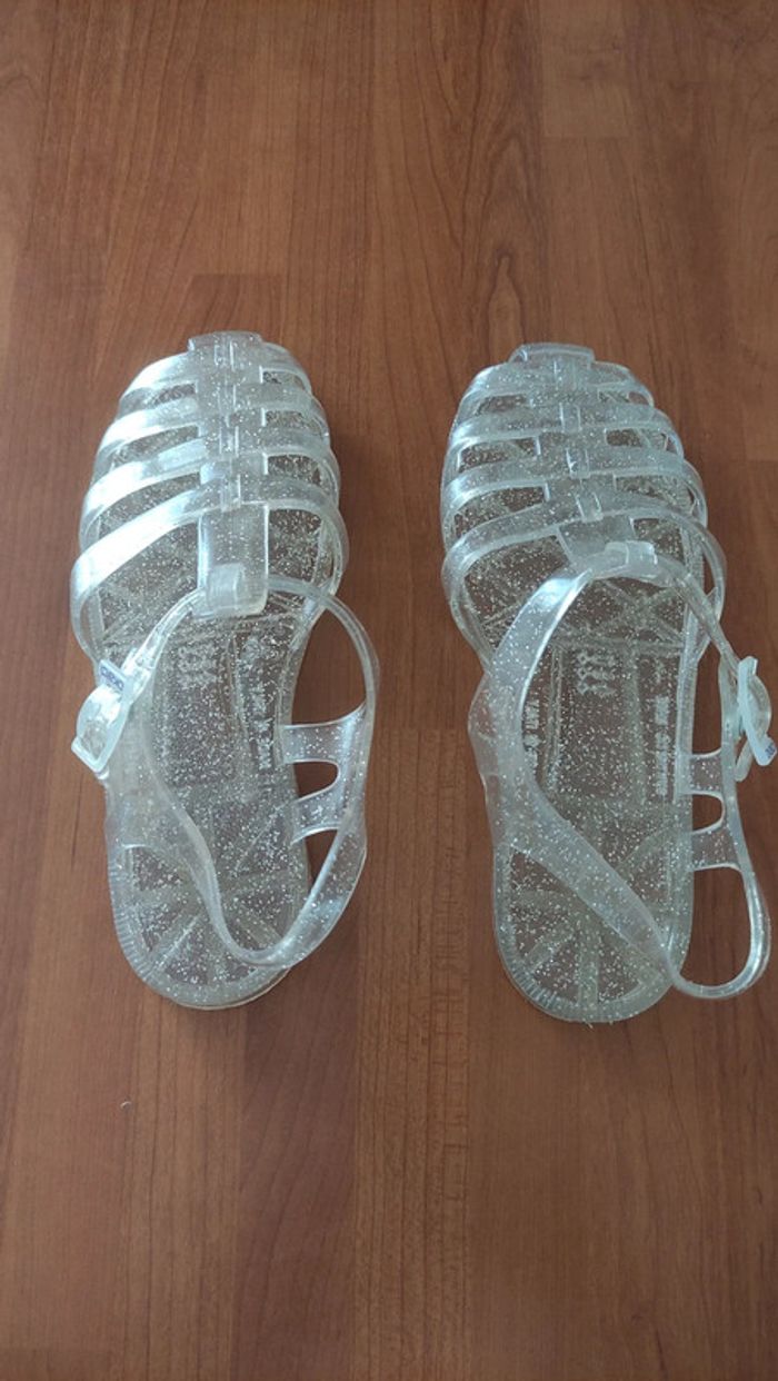 Sandales plastique de plage à paillettes pointure 33 Okaïdi neuves - photo numéro 6