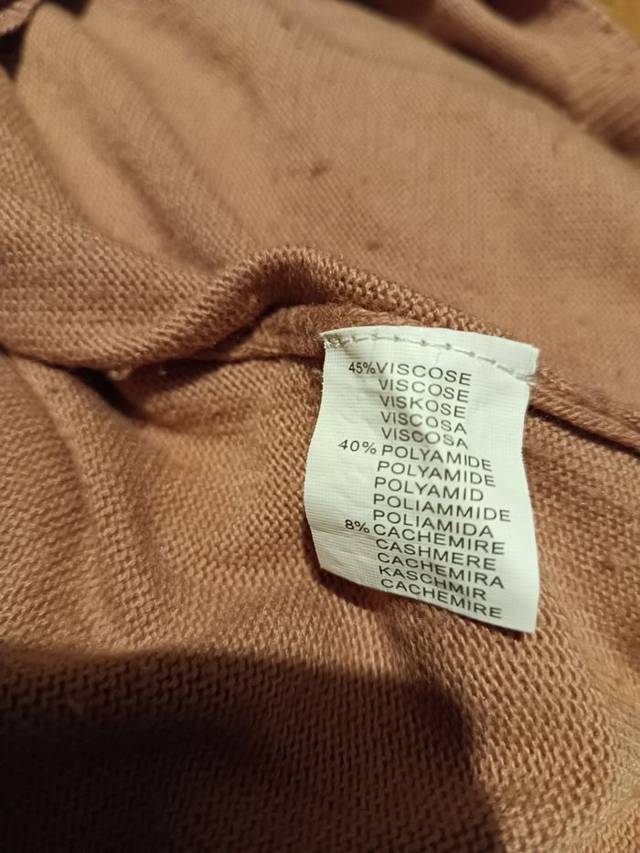 Pull vieux rose cachemire Col V - photo numéro 5