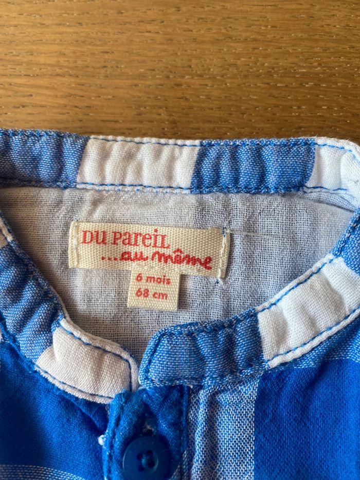 Chemise à carreaux bleu et blanc - photo numéro 3