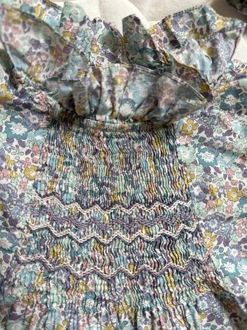 Blouse Tartine et Chocolat Liberty neuve avec bandeau assorti – taille 18 mois