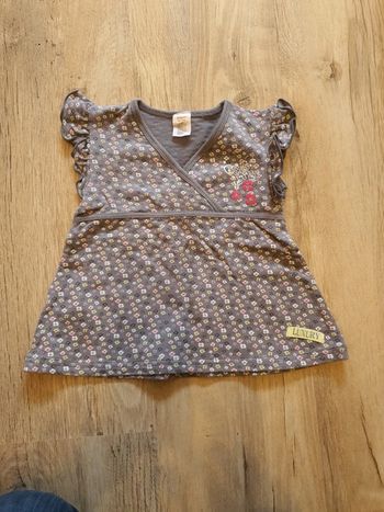 Blouse effet cache coeur, fille, 12 mois.