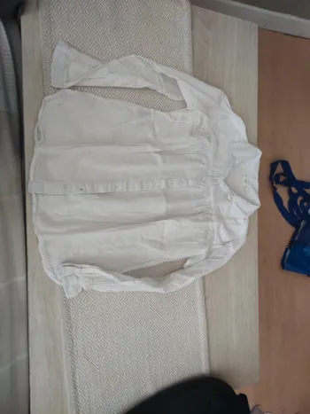 Chemise manches longues Mango 12 ans blanche