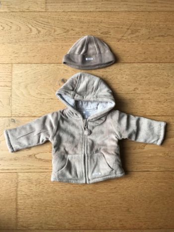 Bonnet & manteau velours tex taille naissance