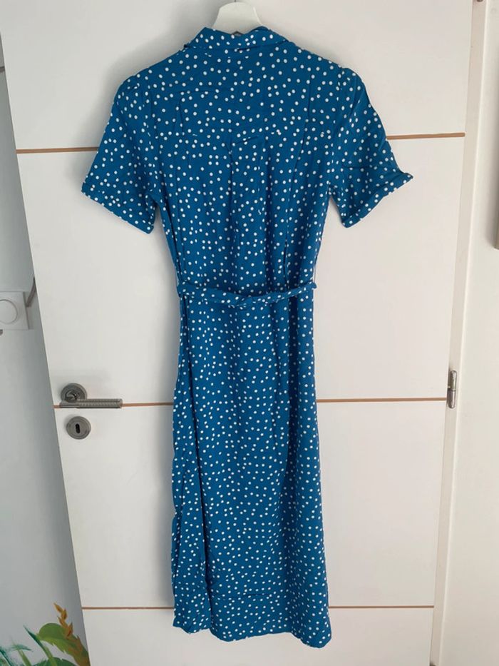 Robe longue bleue à pois blancs 34 Kiabi - photo numéro 4